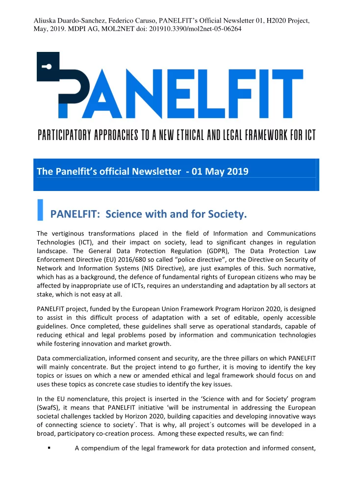 panelfit science with and for society