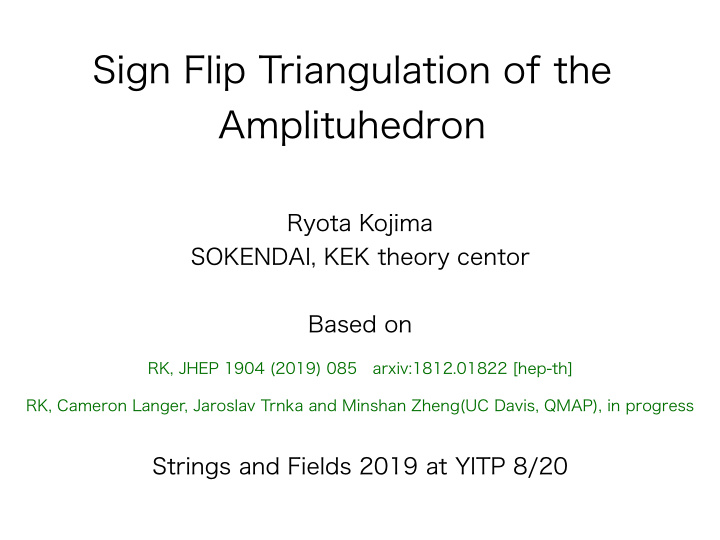 sign flip triangulation of the amplituhedron