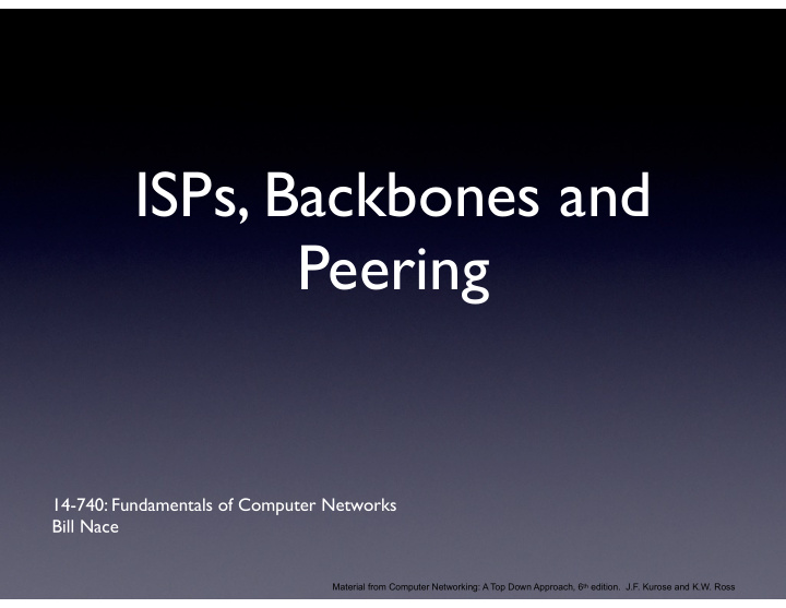isps backbones and peering