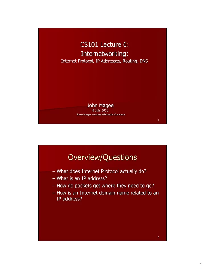 overview questions