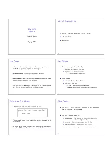 Student Responsibilities  Mat 2170  Week 10  Reading: Textbook, Chapter 6, Chapter 7.1  7.3