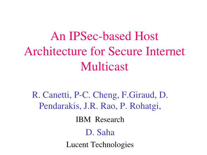 architecture for secure internet