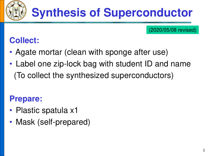 synthesis of superconductor