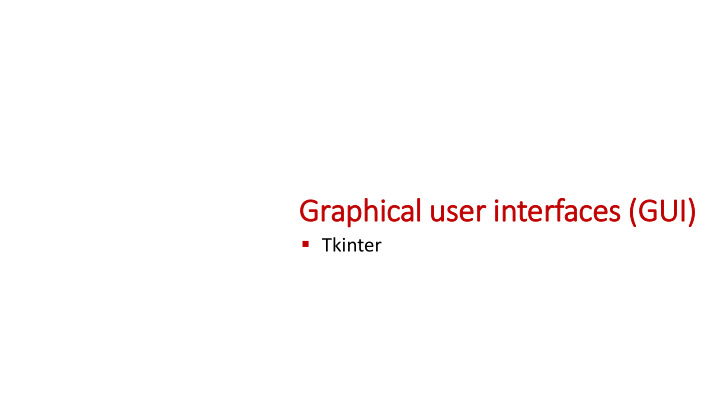 graphical user interfaces g gui