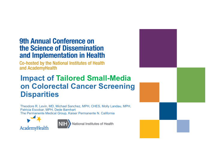 impact of tailored small media on colorectal cancer