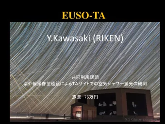 EUSO-TA  Y.Kawasaki (RIKEN)