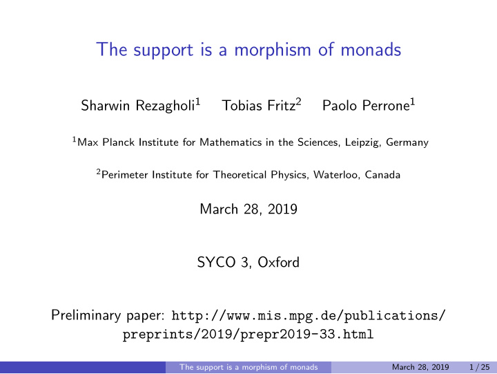 the support is a morphism of monads