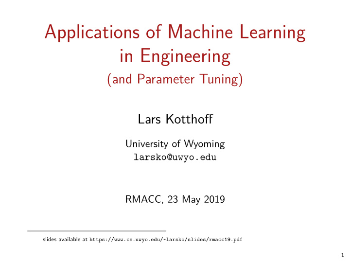 applications of machine learning in engineering