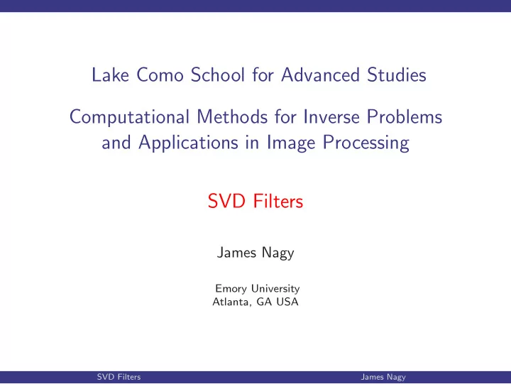 lake como school for advanced studies computational