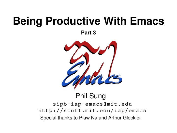 being productive with emacs