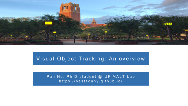 visual object tracking an overview