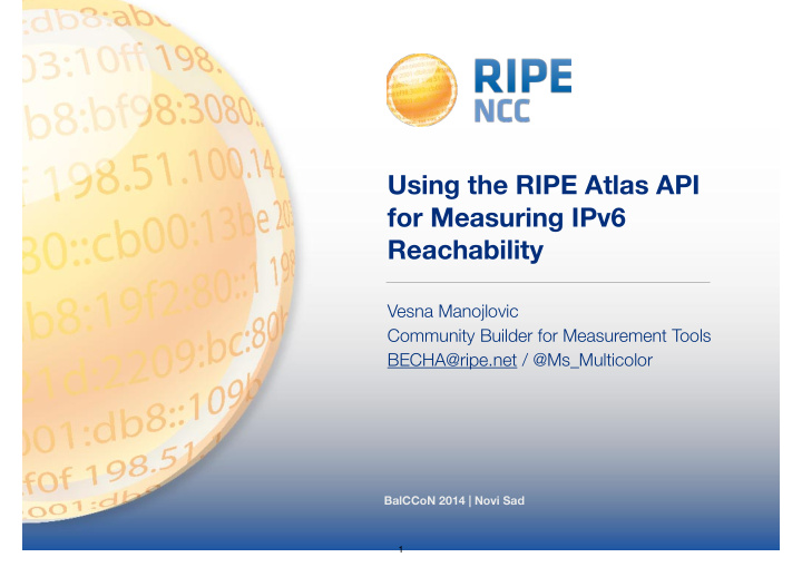 using the ripe atlas api for measuring ipv6 reachability