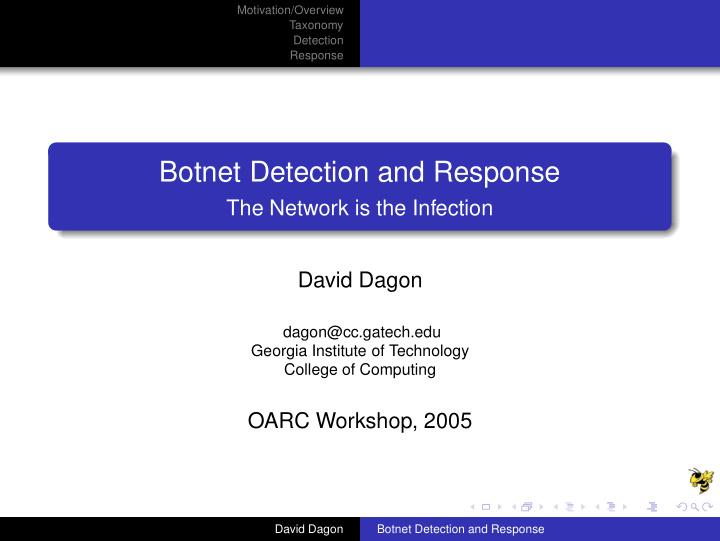 botnet detection and response