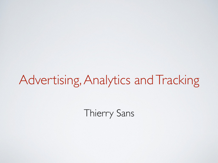 advertising analytics and tracking