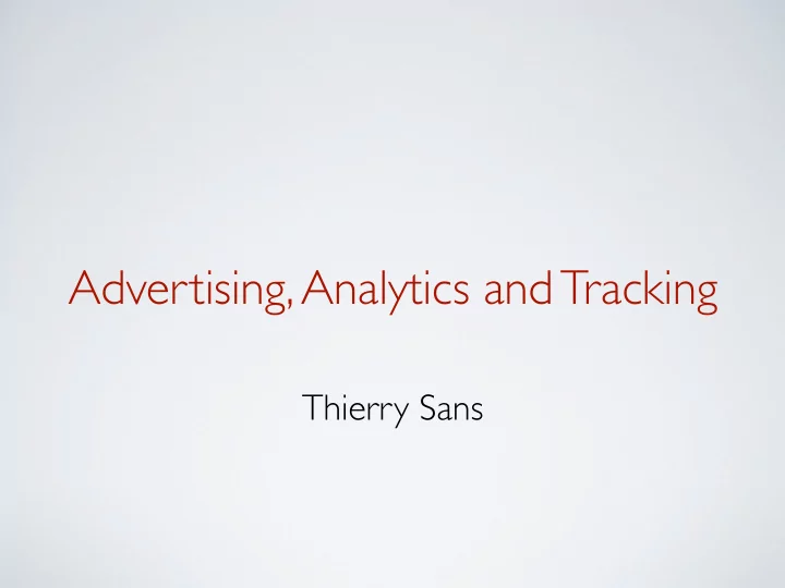 advertising analytics and tracking