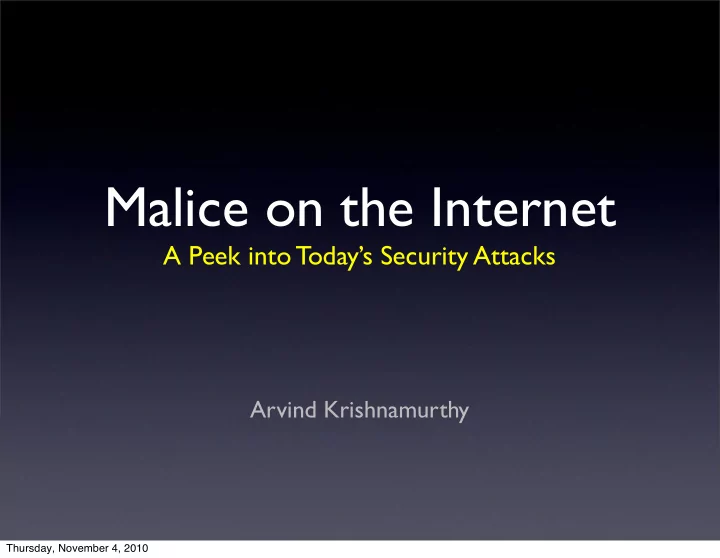 malice on the internet