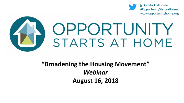 broadening the housing movement