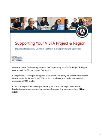 Measure data for AmeriCorps VISTA projects, and how you might support that  process as a VISTA