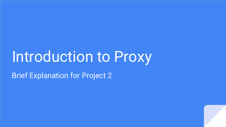 introduction to proxy