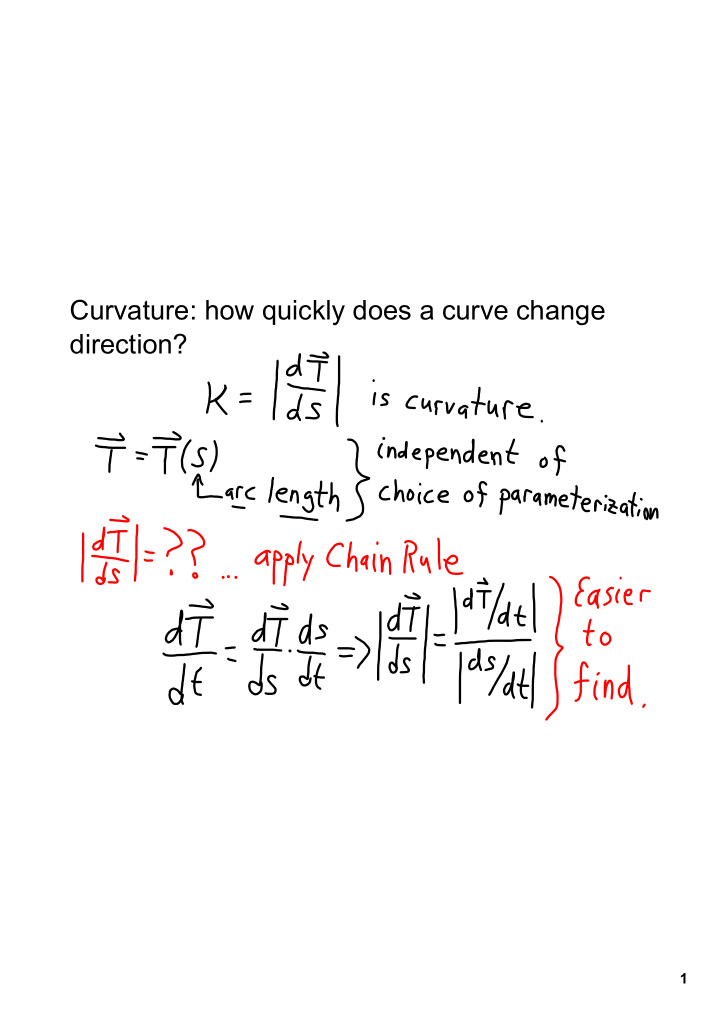 curvature how quickly does a curve change direction