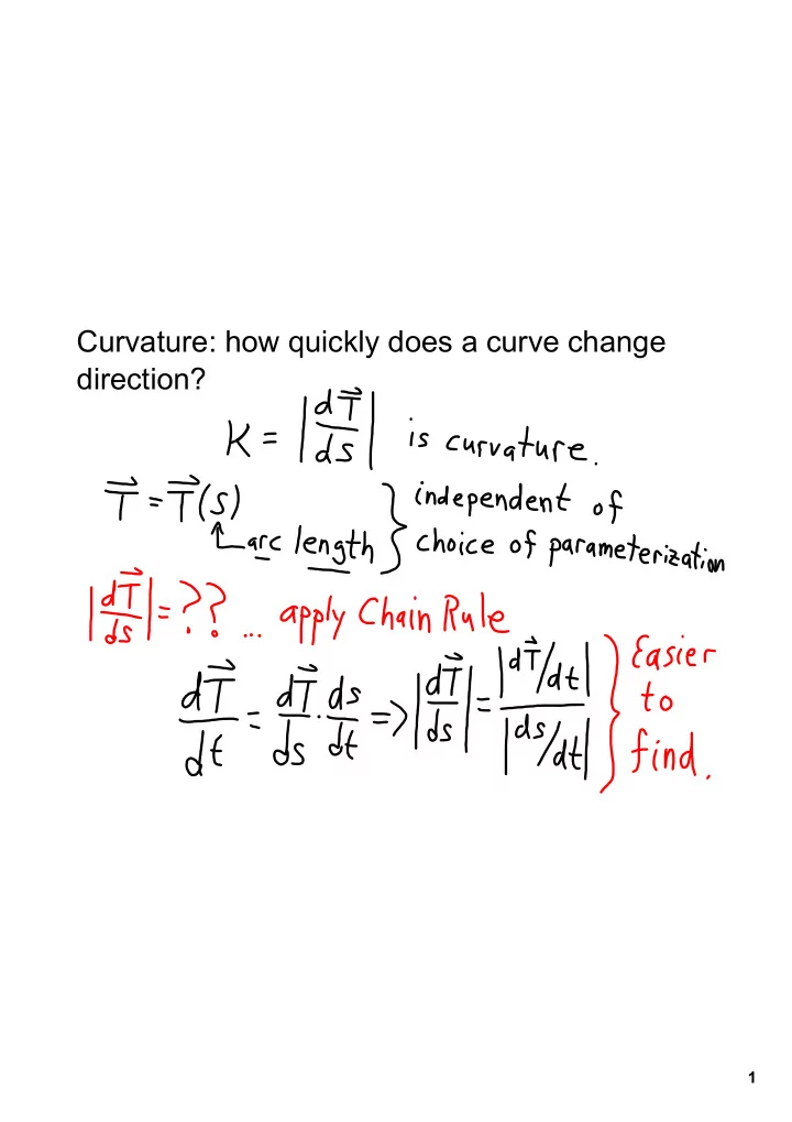 curvature how quickly does a curve change direction