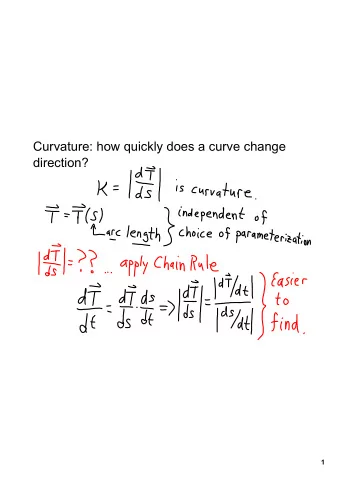Curvature: how quickly does a curve change  direction?  1  2  3  The normal and binormal vectors