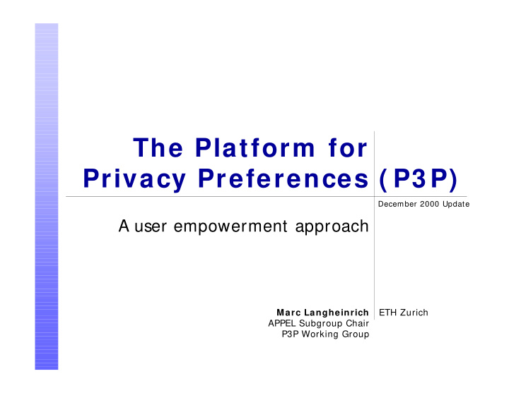 the platform for privacy preferences p3 p