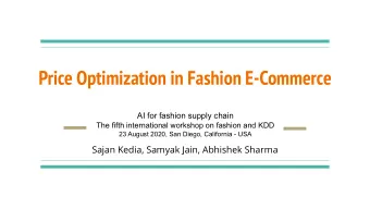 Price Optimization in Fashion E-Commerce  AI for fashion supply chain  The fifth international