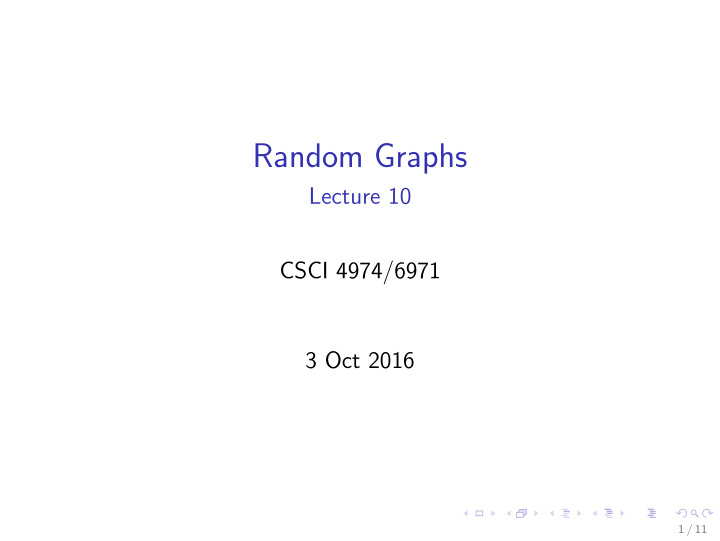 random graphs