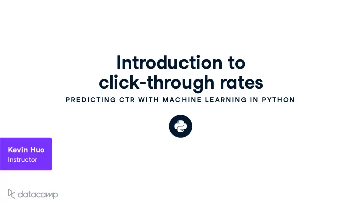 introd u ction to click thro u gh rates