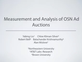 Measurement and Analysis of OSN Ad  Auctions Yabing Liu  Chloe Kliman-Silver  Robert Bell