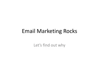 Email Marketing Rocks  Lets find out why  Thank you to our supporters  Webinar reminders  You