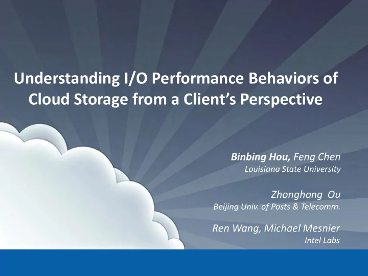 cloud storage from a client s perspective