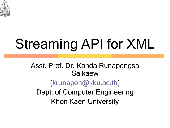 streaming api for xml