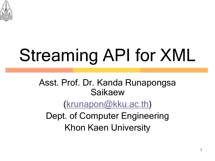 streaming api for xml