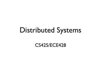 Distributed Systems  CS425/ECE428  Logistics Related  Undergraduates switching from T3 to T4
