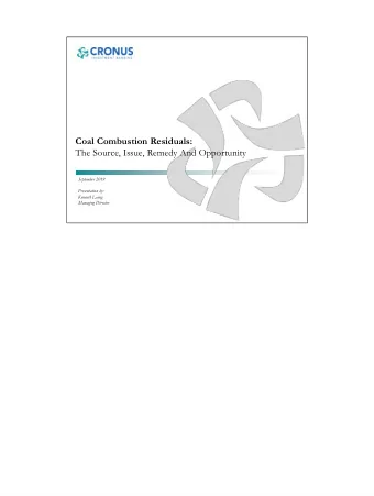 The Source, Issue, Remedy And Opportunity  September 2019  Presentation by:  Kenneth Leung