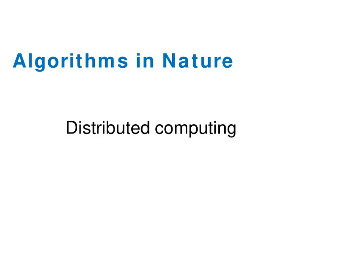 algorithms in nature