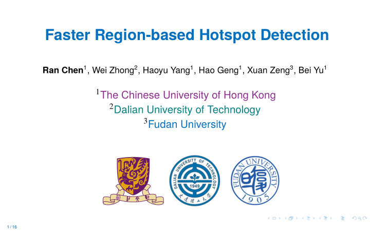 faster region based hotspot detection