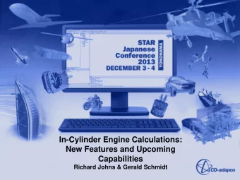 Capabilities  Richard Johns &amp; Gerald Schmidt  Contents  Brief Review of STAR-CD/es-ice v4.20