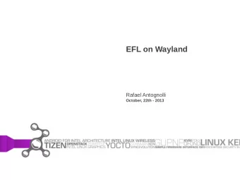 EFL on Wayland  Rafael Antognolli  October, 22th - 2013  Wayland    Simpler replacement for X
