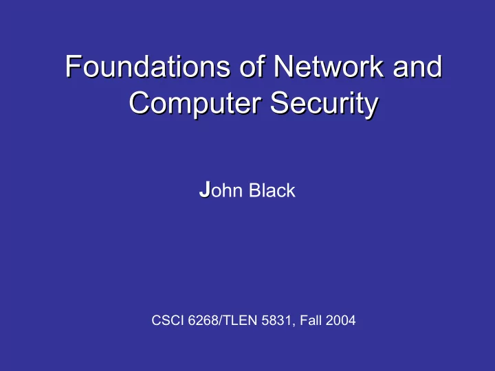 foundations of network and foundations of network and