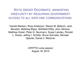 1990s  Crypto Wars 1.0  U.S. government expresses concerns about the  potential impact on law