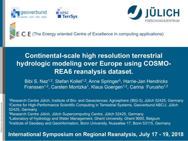 continental scale high resolution terrestrial hydrologic