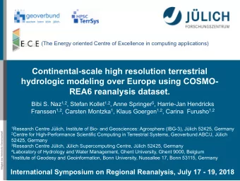 Continental-scale high resolution terrestrial  hydrologic modeling over Europe using COSMO- REA6