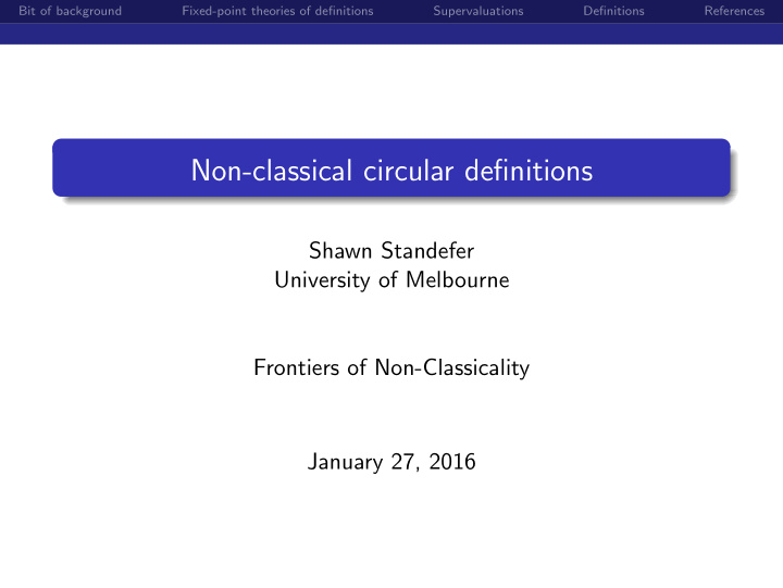 non classical circular definitions