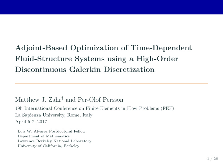 adjoint based optimization of time dependent fluid