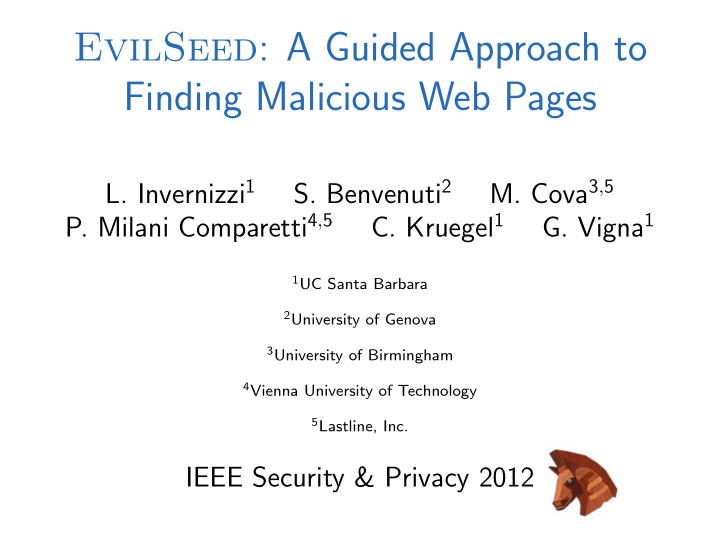 evilseed a guided approach to finding malicious web pages