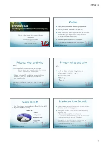 EU Art.29 Data Protection  Users care about privacy  Working Party  From: Special Eurobarometer