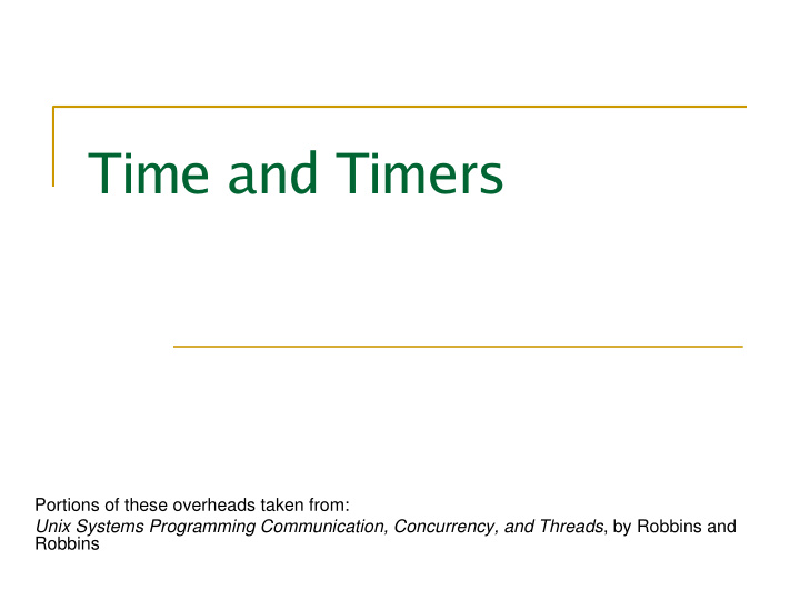 time and timers